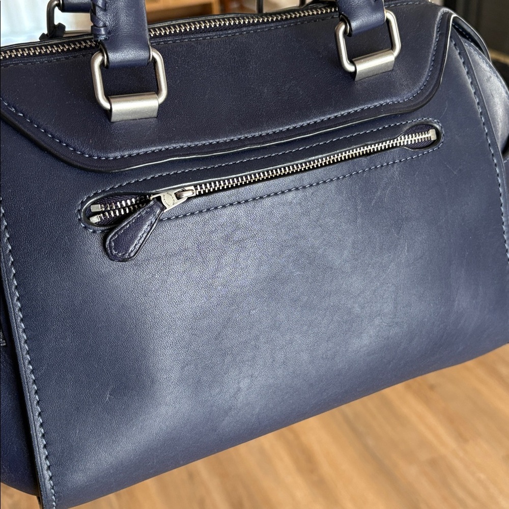 Coach Ace Satchel Navy Glovetanned Leather - Picture 7 of 13